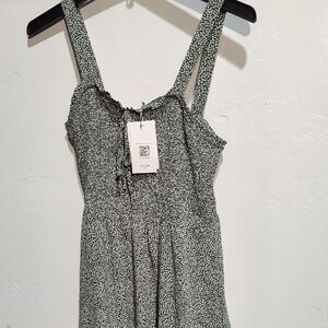 Green Floral Dress, L, New With Tags